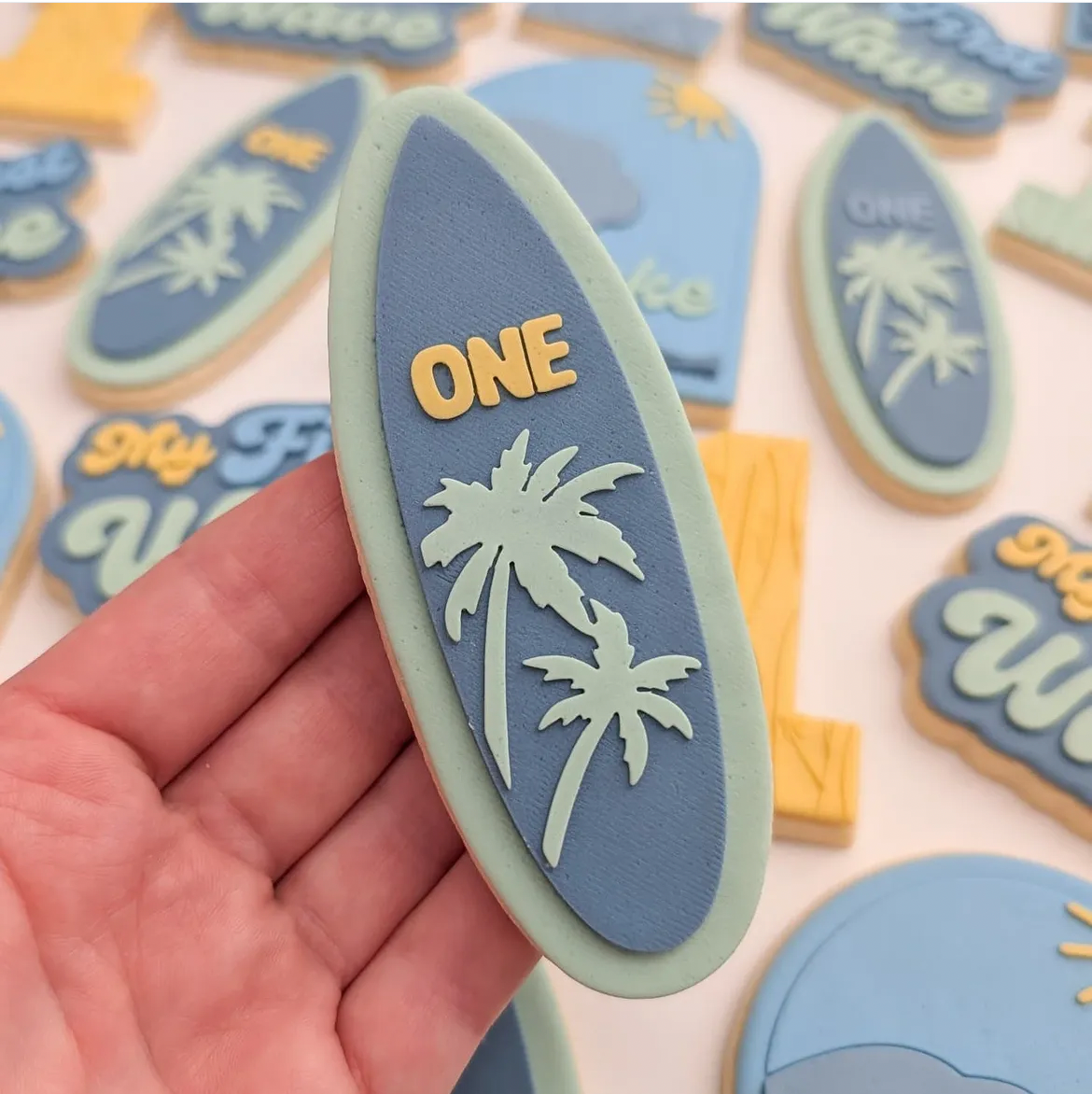 One surfboard stamp and cutter