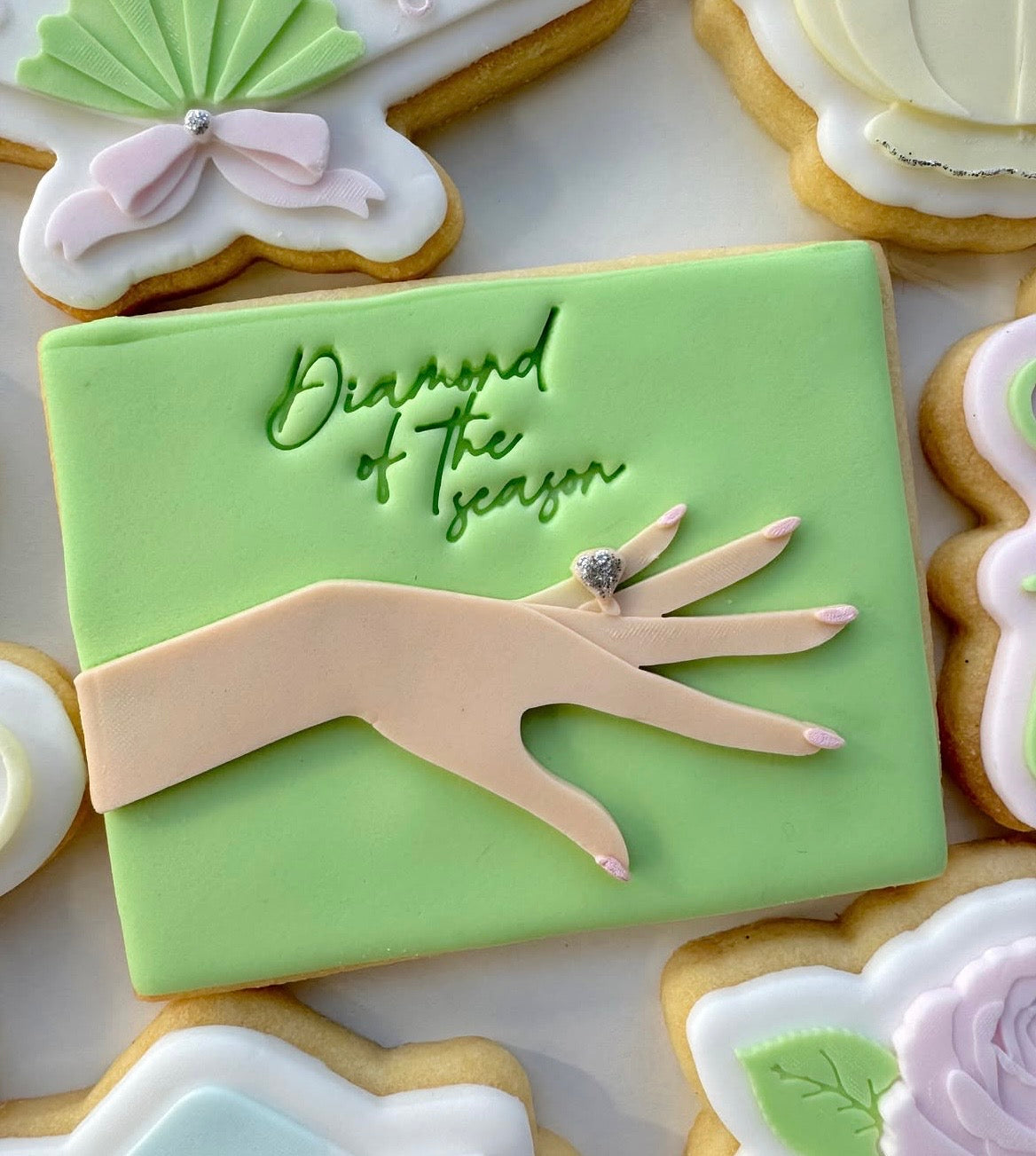 Diamond of the season engagement hand stamp and cutter