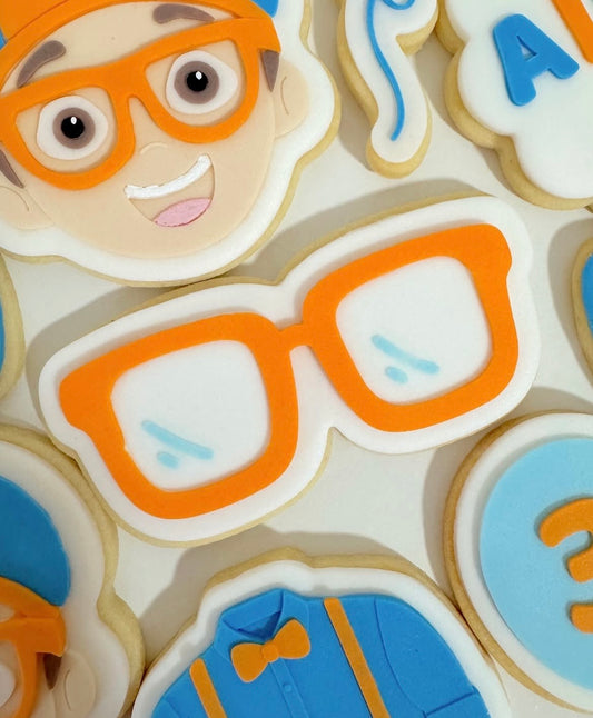 Orange glasses stamp and cutter