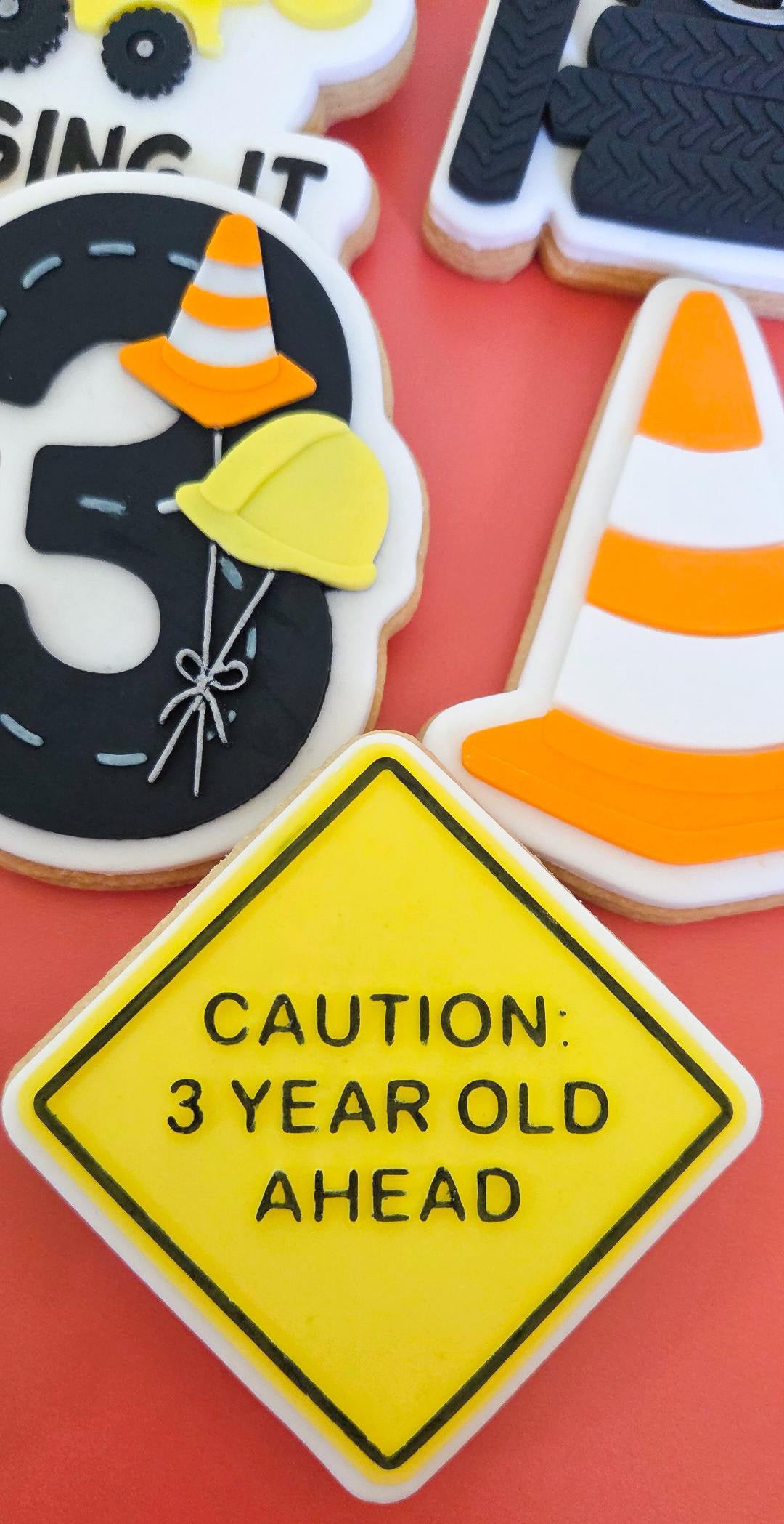 Caution 3yo ahead debosser and cutter