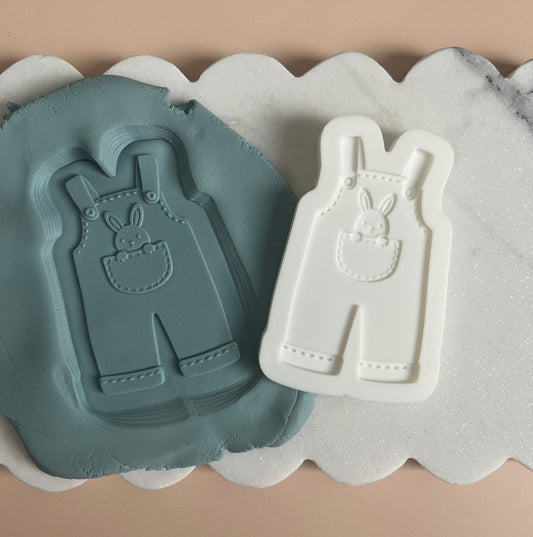 Bunny overalls stamp and cutter