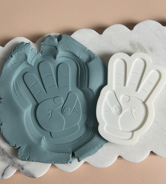 3 fingers up hand debosser and cutter