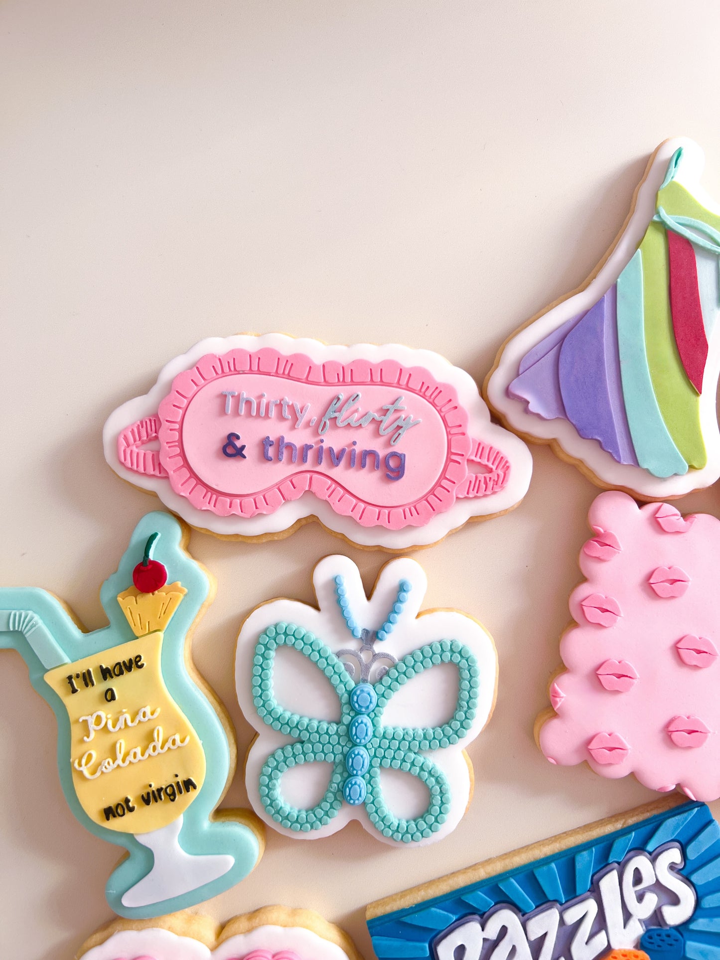 Thirty, flirty and thriving sleep mask stamp and cutter