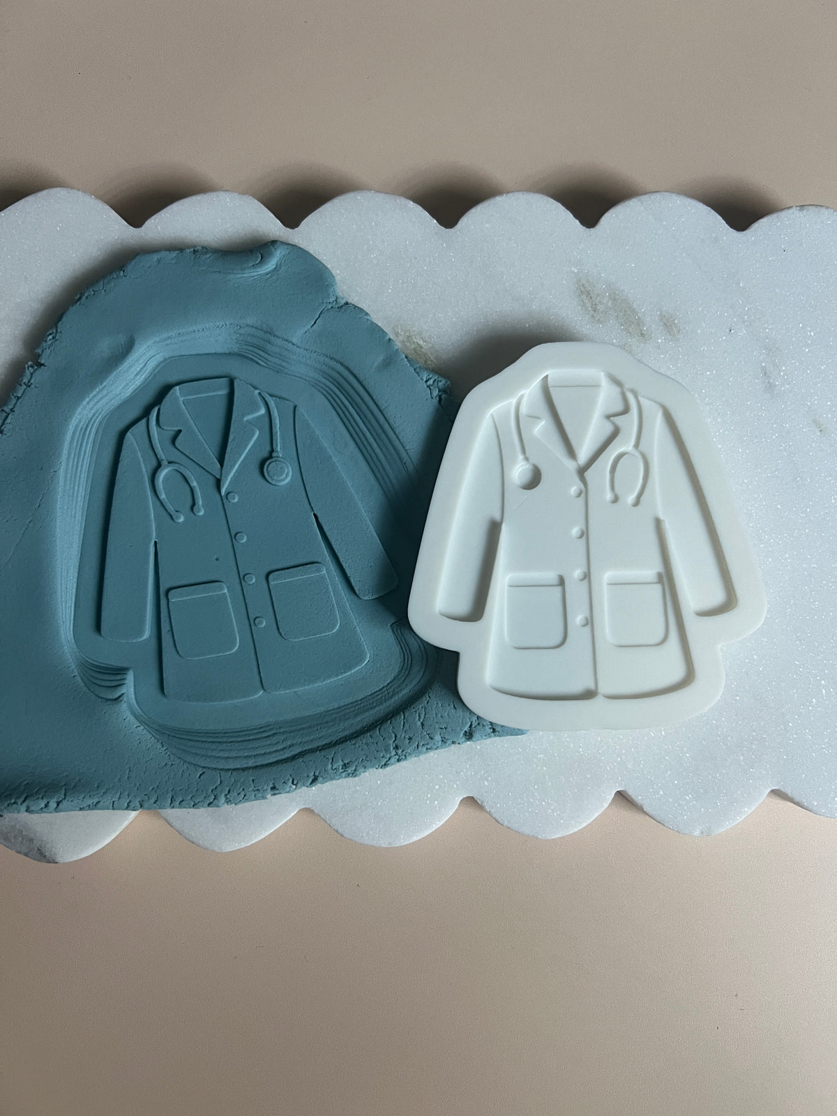Doctors white coat debosser and cutter