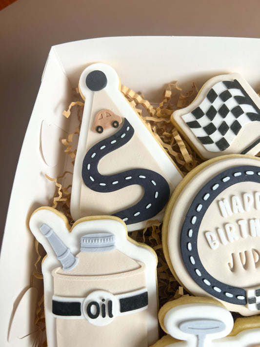 Road party hat stamp and cutter - With extra mini car mould