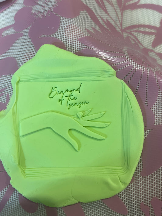 Diamond of the season engagement hand stamp and cutter