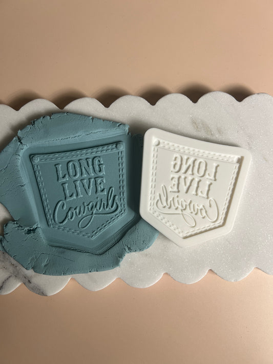 Long live cowgirls denim pocket debosser and cutter