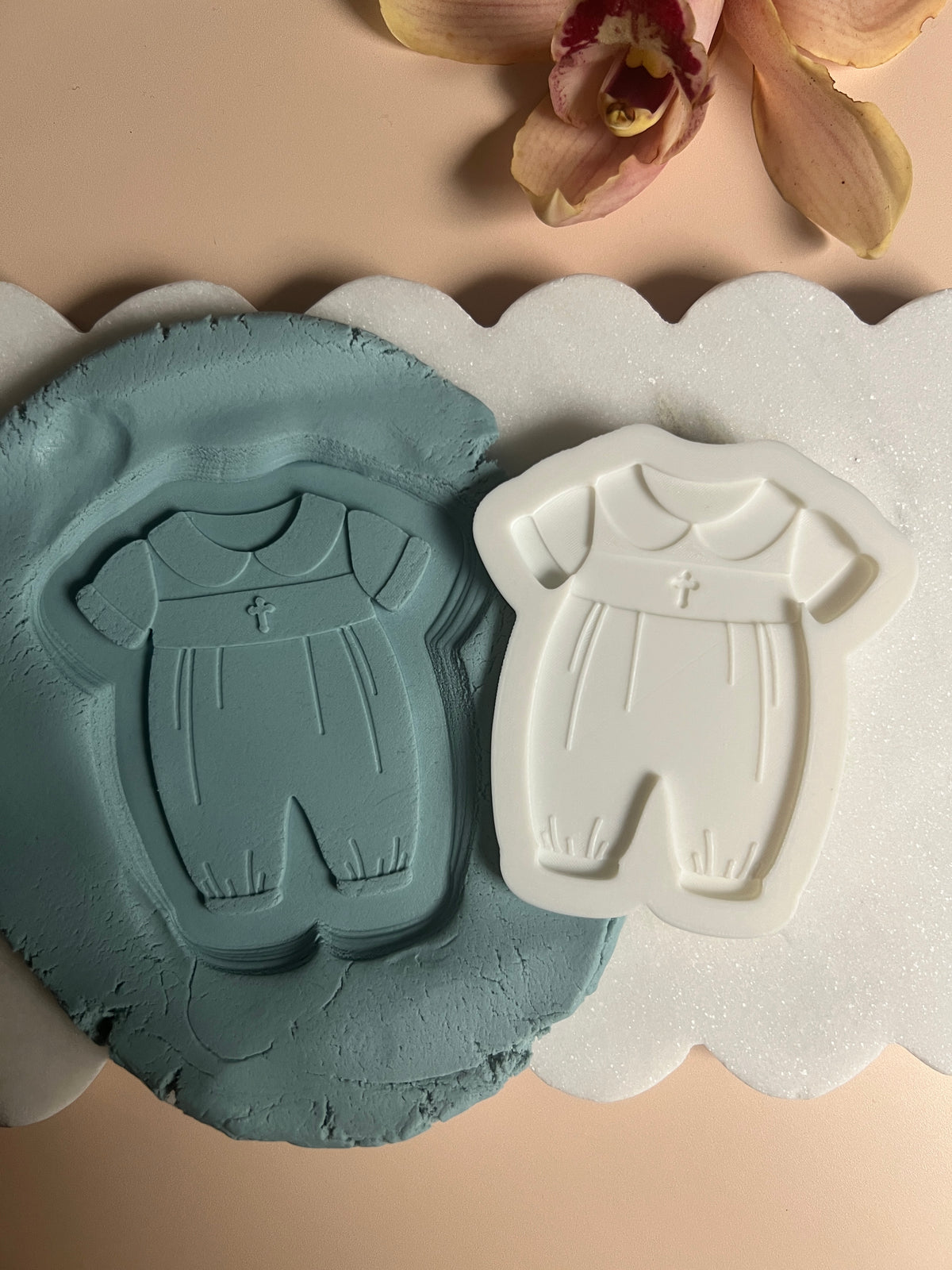 Christening suit debosser and cutter