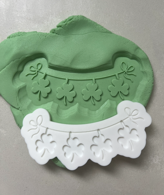 Shamrock bunting stamp and cutter
