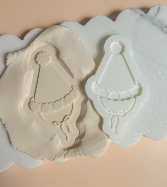 Pom pom party hat stamp and cutter