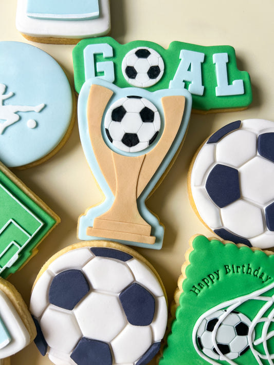 Soccer trophy stamp and cutter