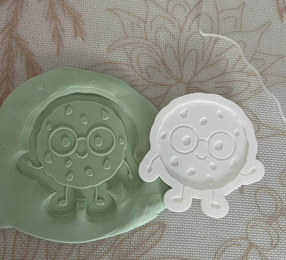 Cookie with glasses debosser and cutter