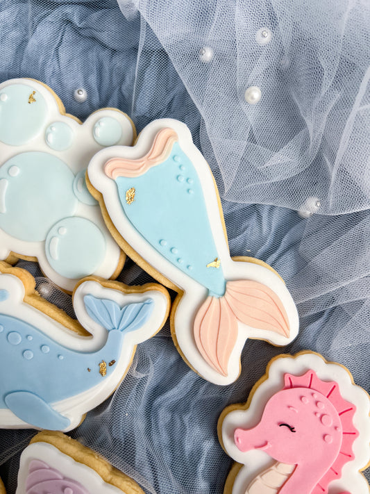 Mermaid tail debosser stamp and cutter