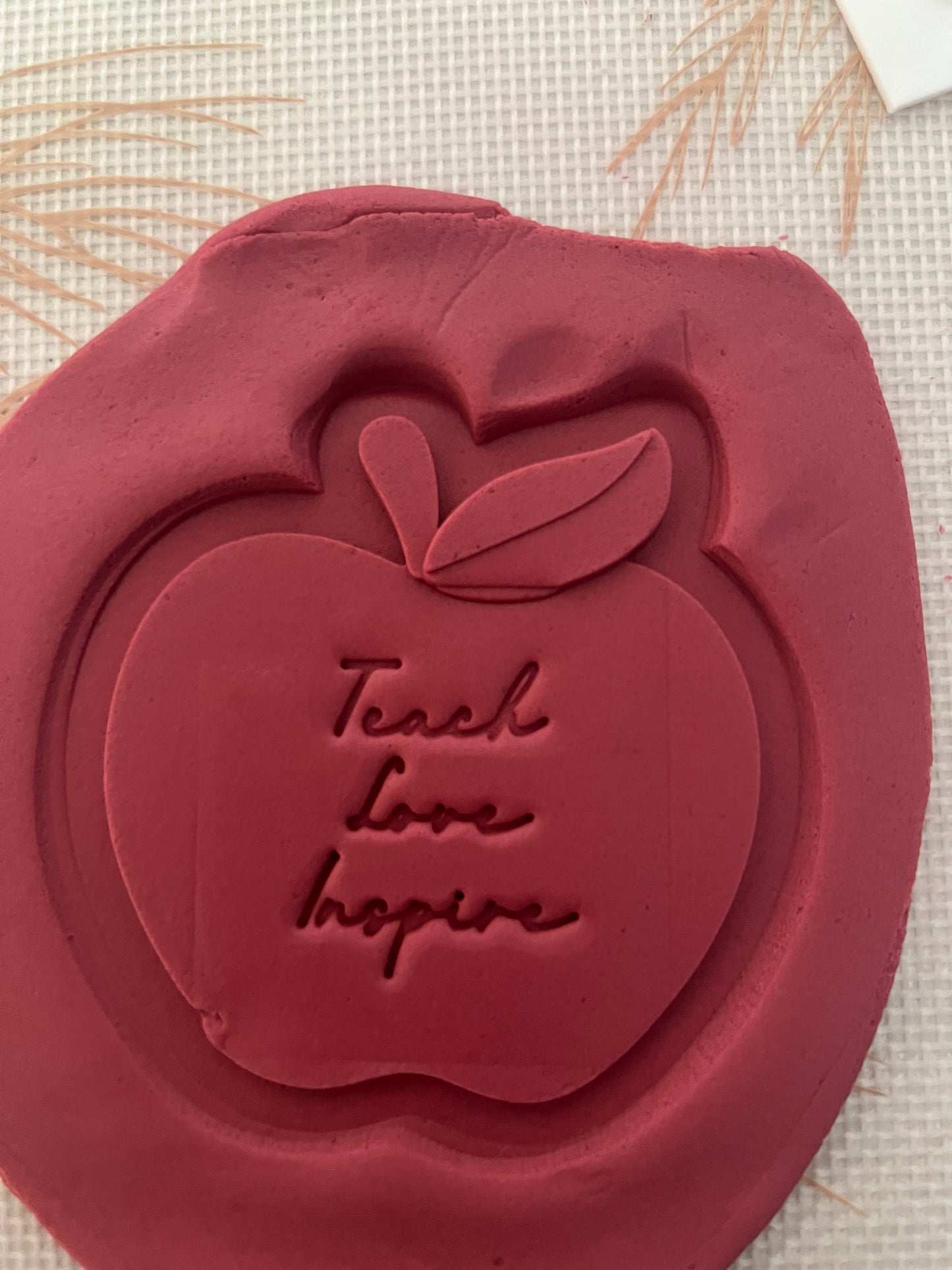Teach love inspire text stamp