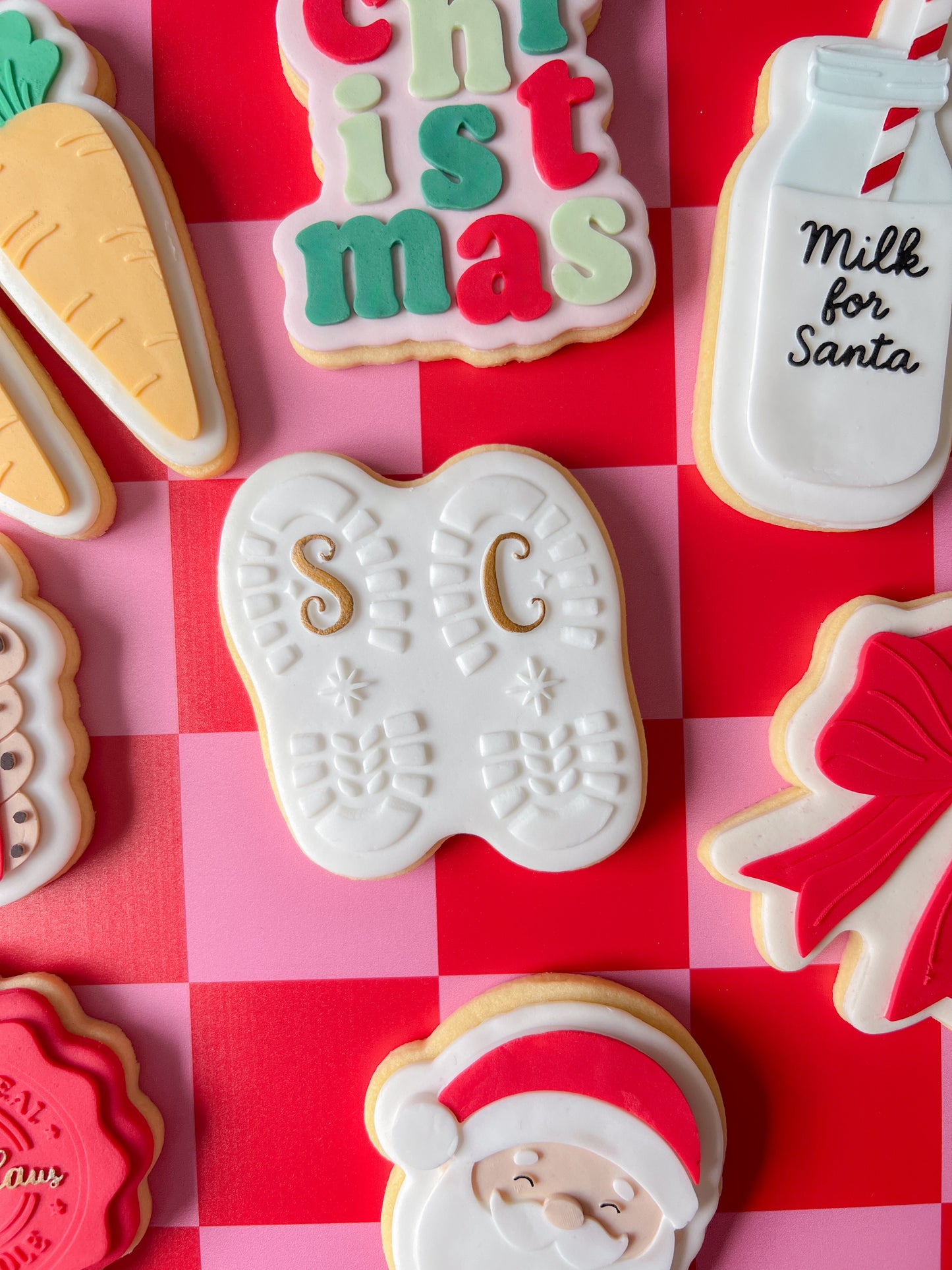 Santa footprints debosser and cutter