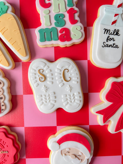 Santa footprints debosser and cutter