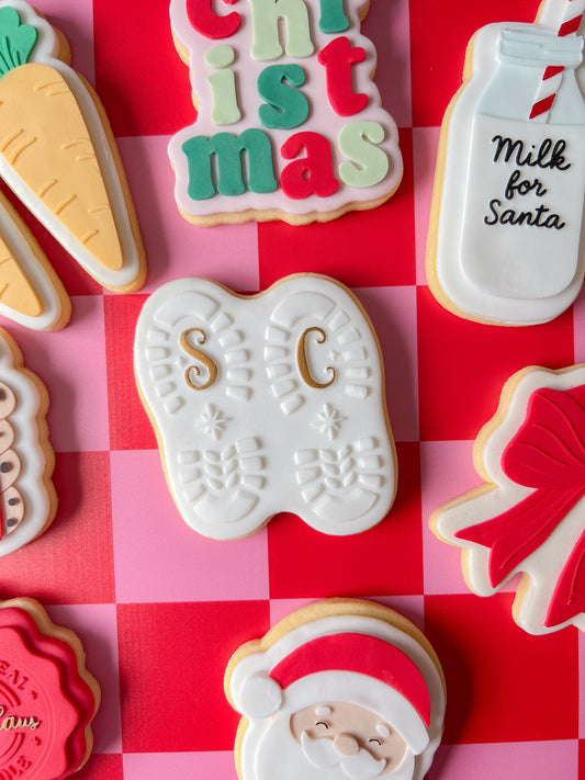 Santa footprints debosser and cutter