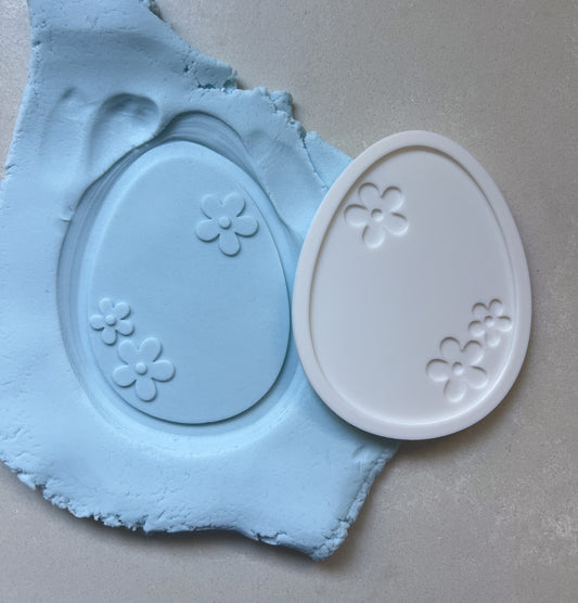 Easter egg with flowers debosser and cutter