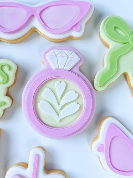 Latte art engagement ring debosser stamp and cutter