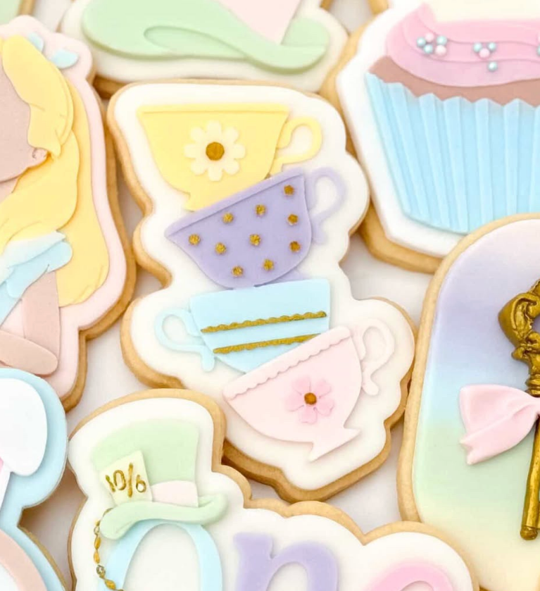 Stacked teacups stamp and cutter